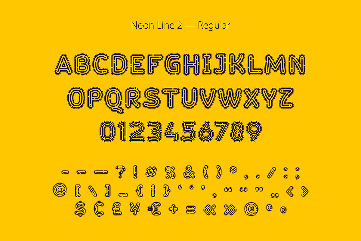 Neon Line 2 font preview 2