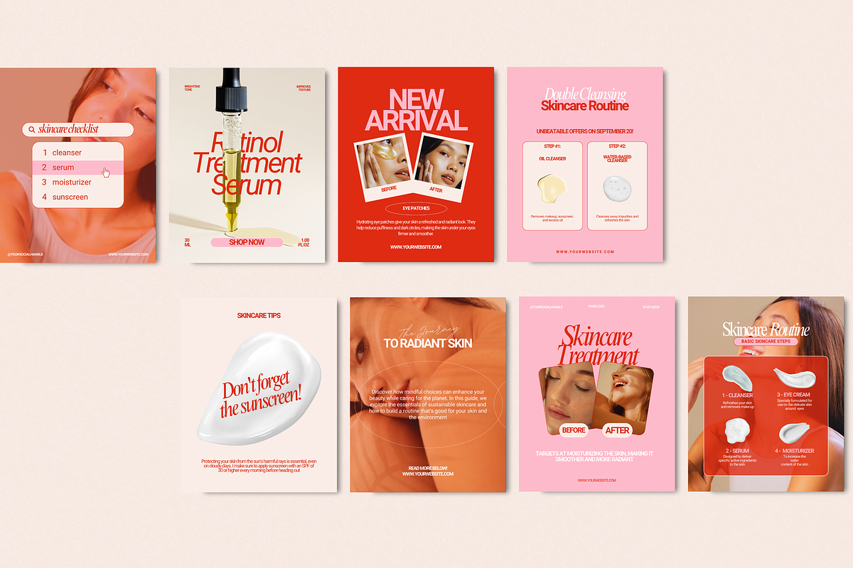 Pinkish Skincare Instagram Templates, a Social Media Template by My Template Studio (Photo 6 of 16)