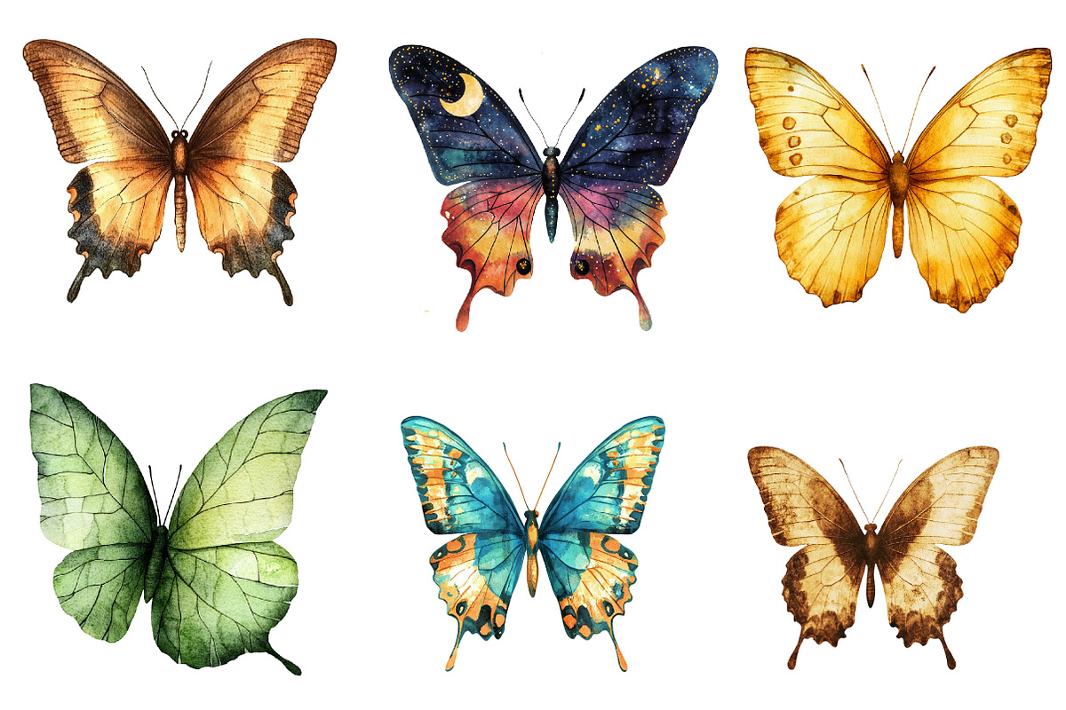 Butterfly Silhouettes Clipart, an Illustration by CreationArt (Photo 5 of 5)