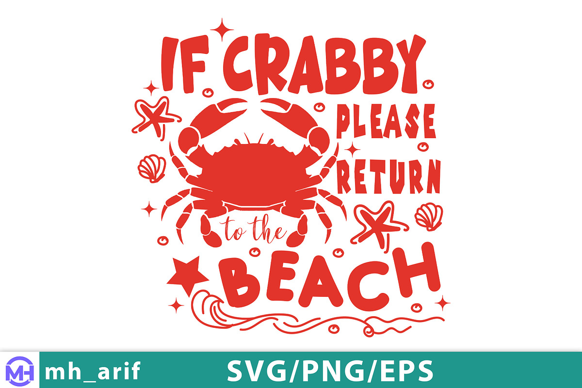 Crab Summer Graphic Beach Vibes SVG, a Graphic by mh_arif (Photo 4 of 4)
