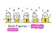 Stick Figures - Singing, a Person Illustration by Anna Semenchenko (Thumbnail 1 of 4)