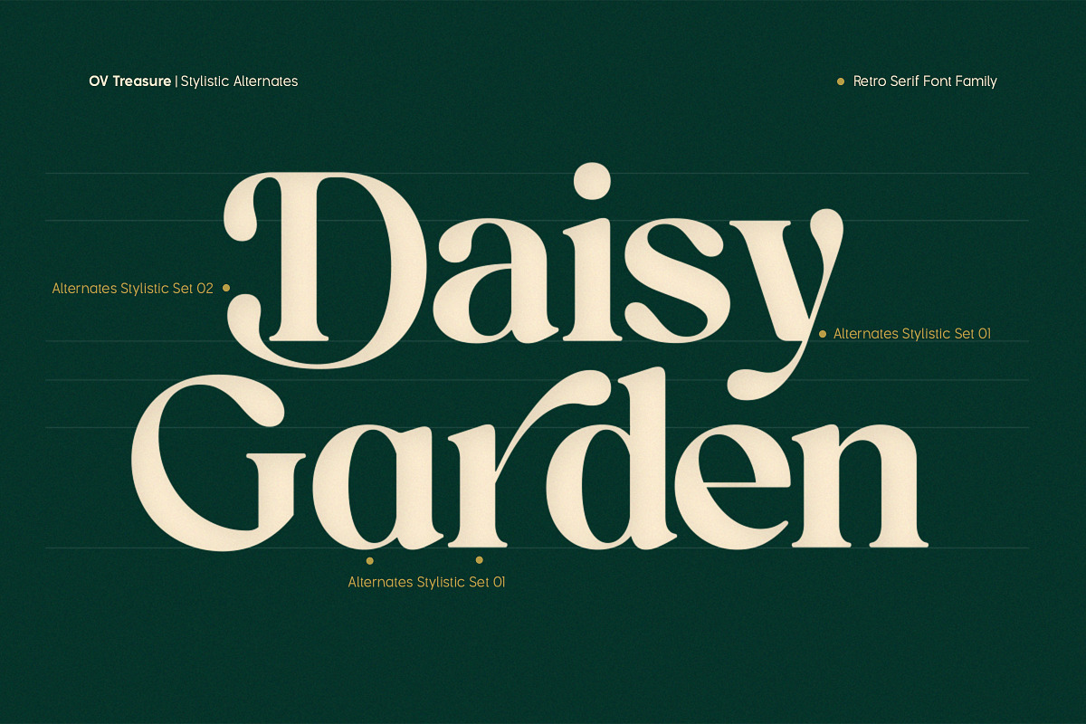 OV Treasure Retro Serif Font Family, a Serif Font by OV Type (Photo 15 of 21)