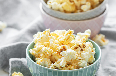 Tasty salted homemade popcorn, a Food & Drink Photo by Olena Rudo