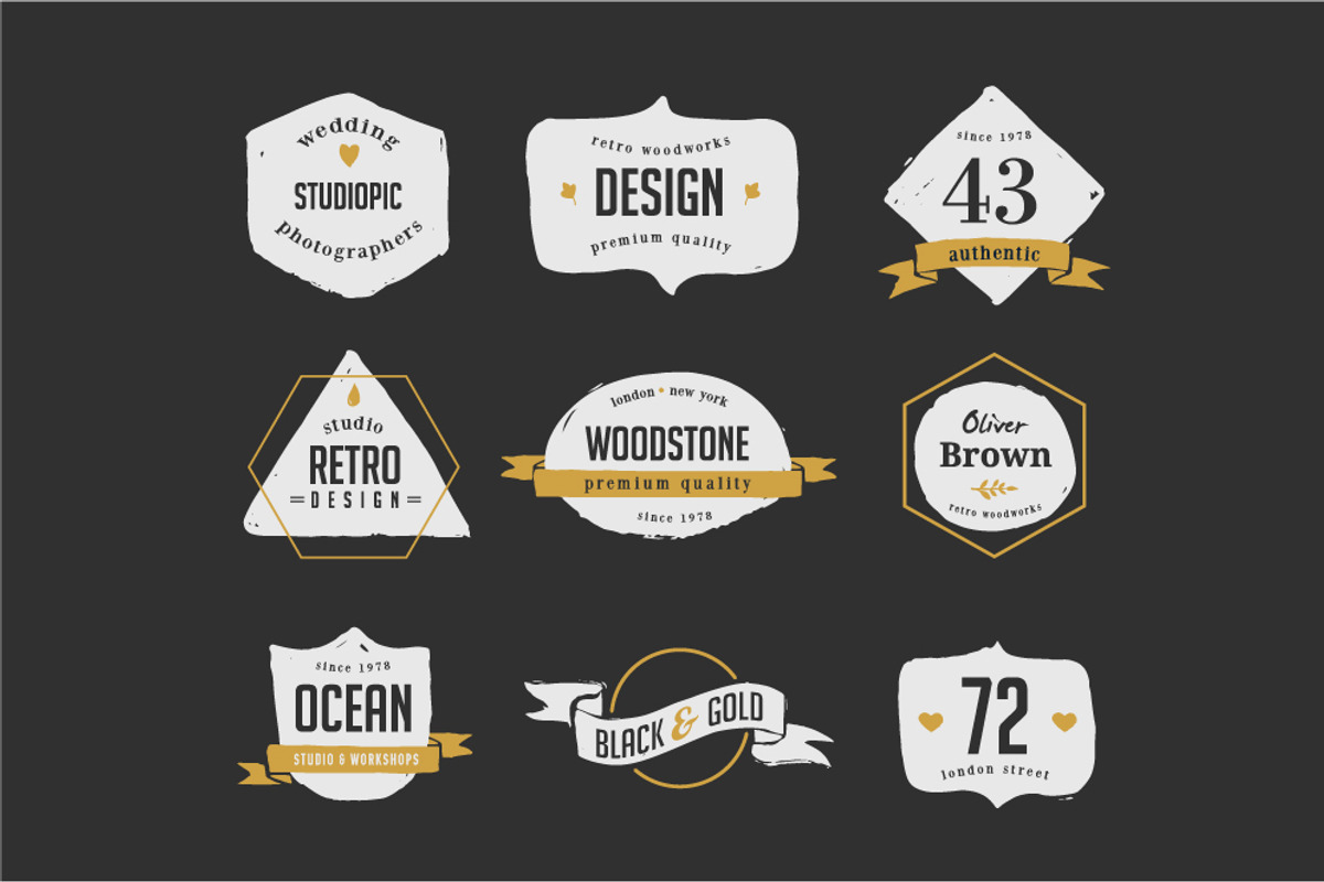 9 Vintage Logo designs, a Branding & Logo Template by Marish (Photo 3 of 5)