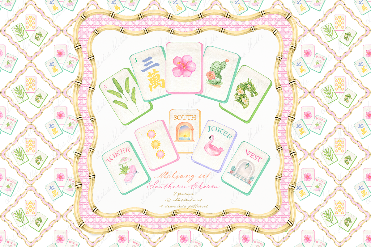 Southern Charm Mahjong Set PNG, a Graphic by LABFcreations (Photo 1 of 4)