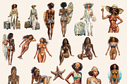BEACH SUMMER GIRL ROMANCE CLIPART, a Person Illustration by Daring Digies (Thumbnail 2 of 8)