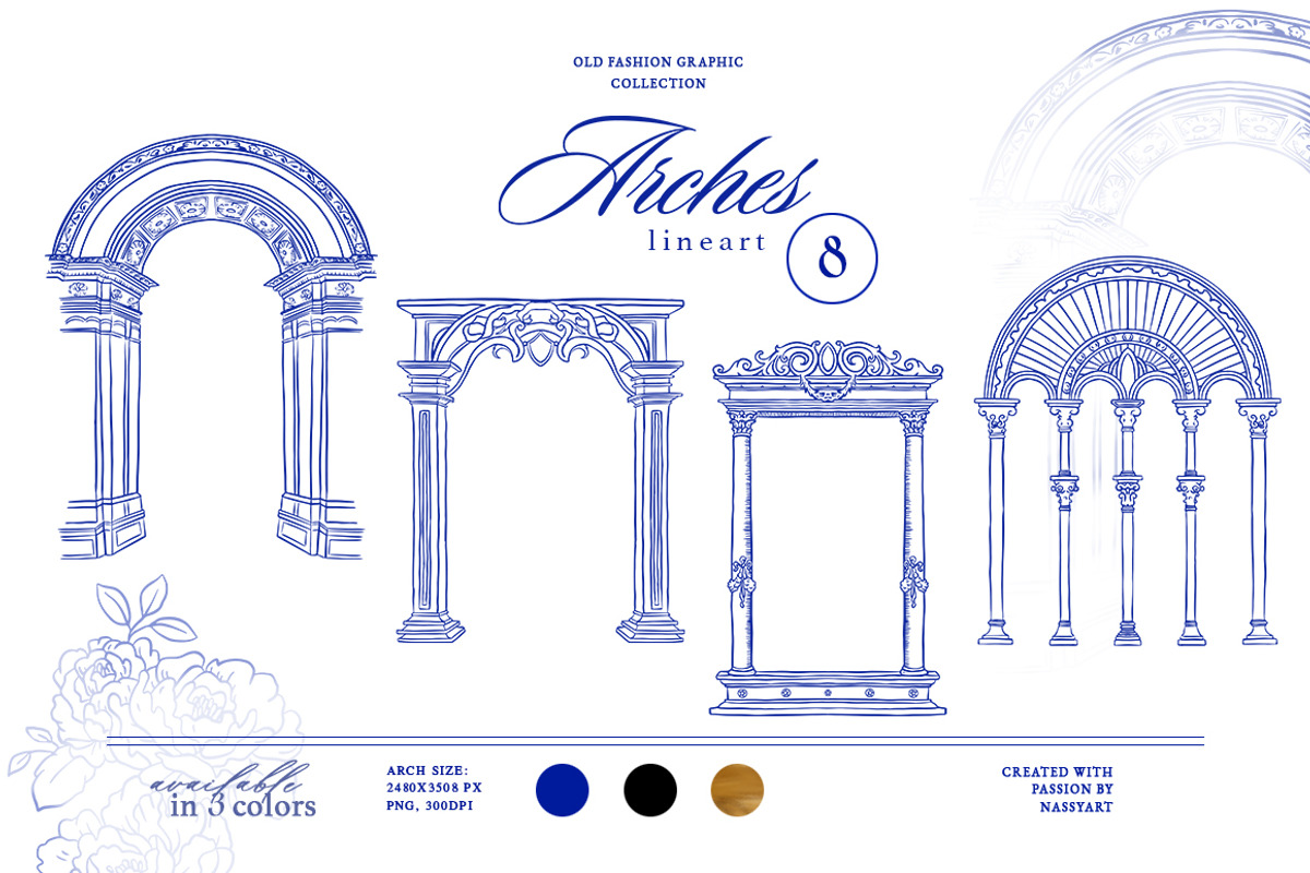 +420 Barbara Vintage Line Art Set, a Decorative Illustration by NassyArt (Photo 14 of 29)