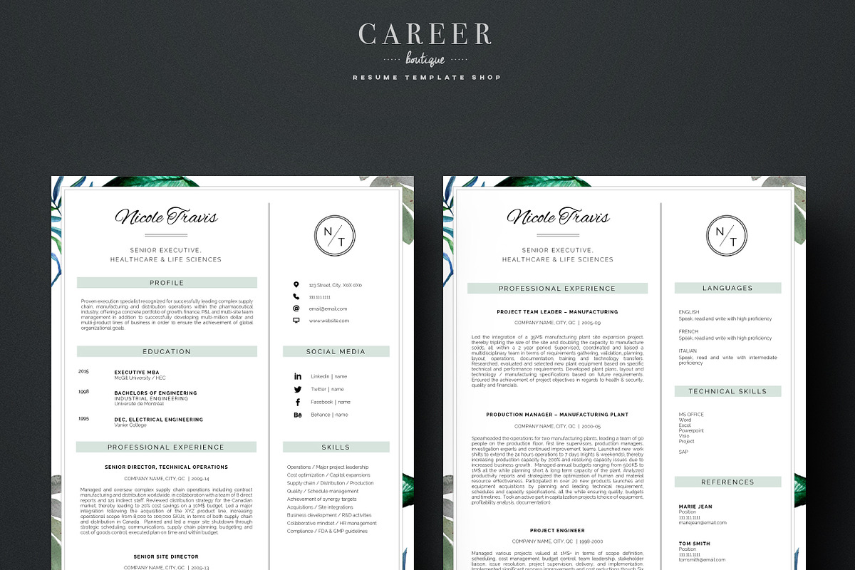Modern Resume & CoverLetter Template, a Resume Template by careerboutique (Photo 5 of 6)