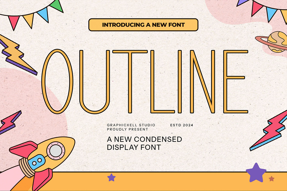Outline Modern Display Font