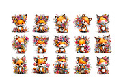 Whimsical Spring Fox Clipart, an Illustration by GatewayDesign (Thumbnail 3 of 6)