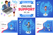 Isometric Online Customer Support, a Person Illustration by TAlex (Thumbnail 1 of 6)