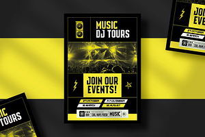DJ Tour Flyer Template, a Social Media Template by Hubzway