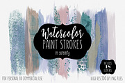 Serenity Watercolor Brush Strokes, a Texture Illustration by ClipartBrat Graphics (Thumbnail 1 of 2)