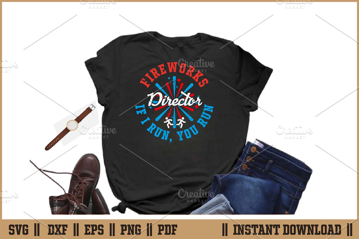 Fireworks Director Shirt If I Run, an Illustration by Handy Arts Studio (Photo 2 of 3)