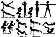 Sport exercises black collection, a Healthcare Illustration by tamara.comotomka (Thumbnail 8 of 8)