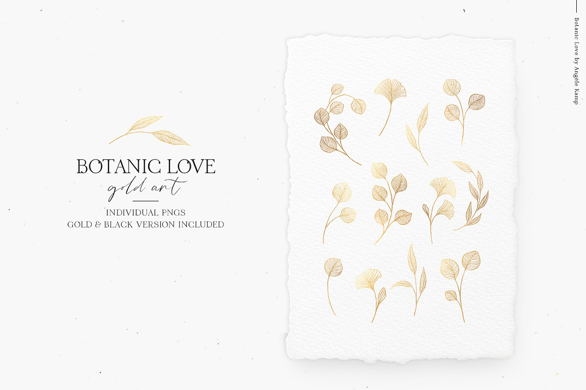 Botanic Love gold line art textures, a Texture Illustration by Angele Kamp (Photo 6 of 9)