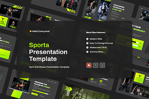Sporta - Fitness & Gym PowerPoint, a Presentation Template by Annora Studio