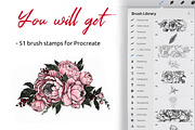 Flowers Stamps Brushes Procreate, a Brush Add-On by Procreate Market (Thumbnail 2 of 4)