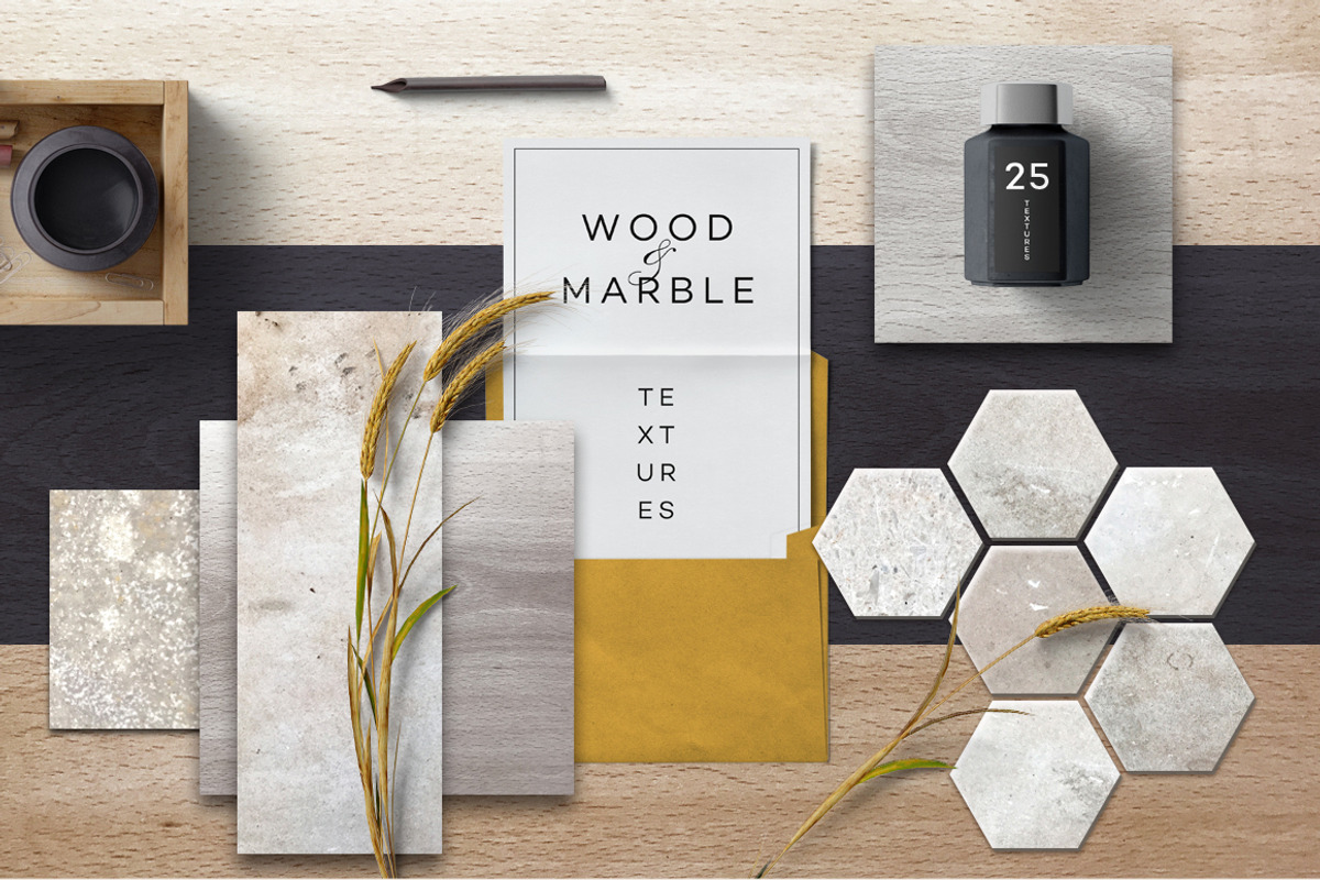 Wood & Marble textures, a Texture Graphic by Polar Vectors (Photo 1 of 6)