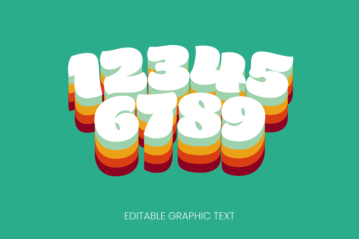 Stacked Retro Chunky Text Effect preview 2