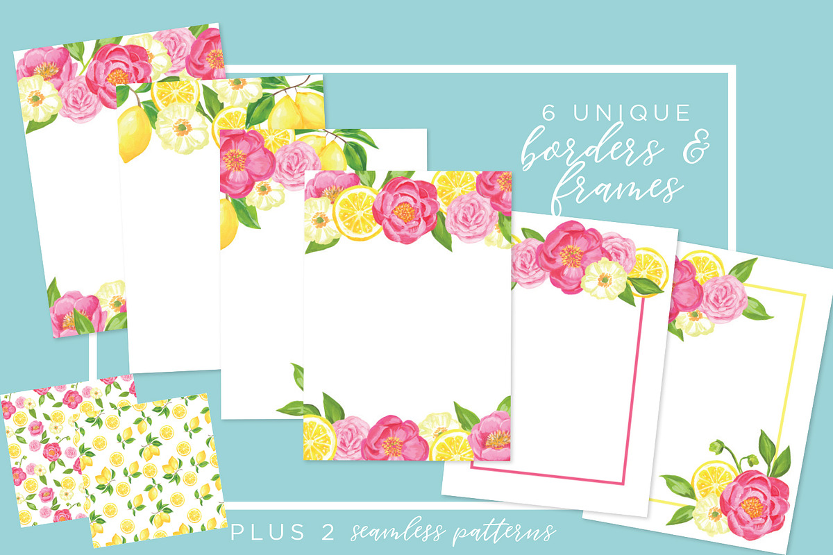 Summer Citrus Flower Graphic Kit, an Illustration by Relish Designs (Photo 6 of 6)