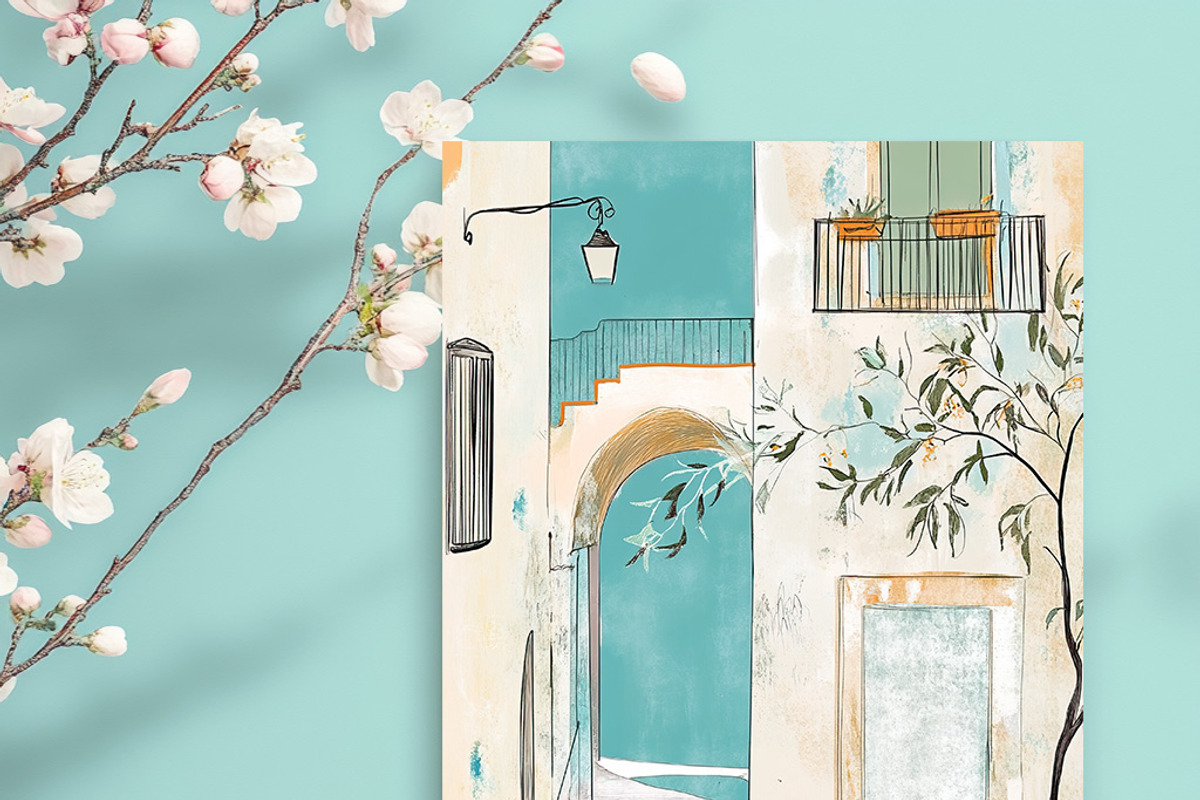 Mediterranean Spring Digital Papers, an Object Illustration by Fusion Dream (Photo 4 of 9)