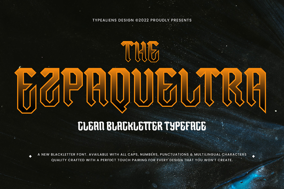 Ezpaqueltra, a Blackletter Font by ilhamtaro (Photo 1 of 10)