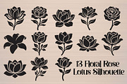 Floral Rose Lotus Silhouette, an Object Graphic by Gfx_Store (Thumbnail 1 of 14)
