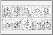 Cat Daily Routine Coloring Book, an Animal Illustration by Lamia Emad (Thumbnail 2 of 5)