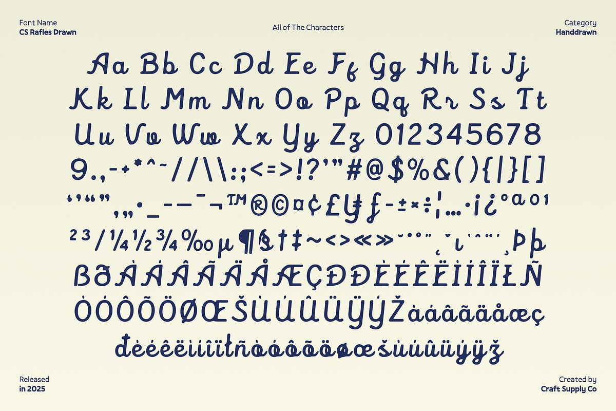CS Rafles Drawn, a Script Font by Craft Supply Co. (Photo 8 of 8)