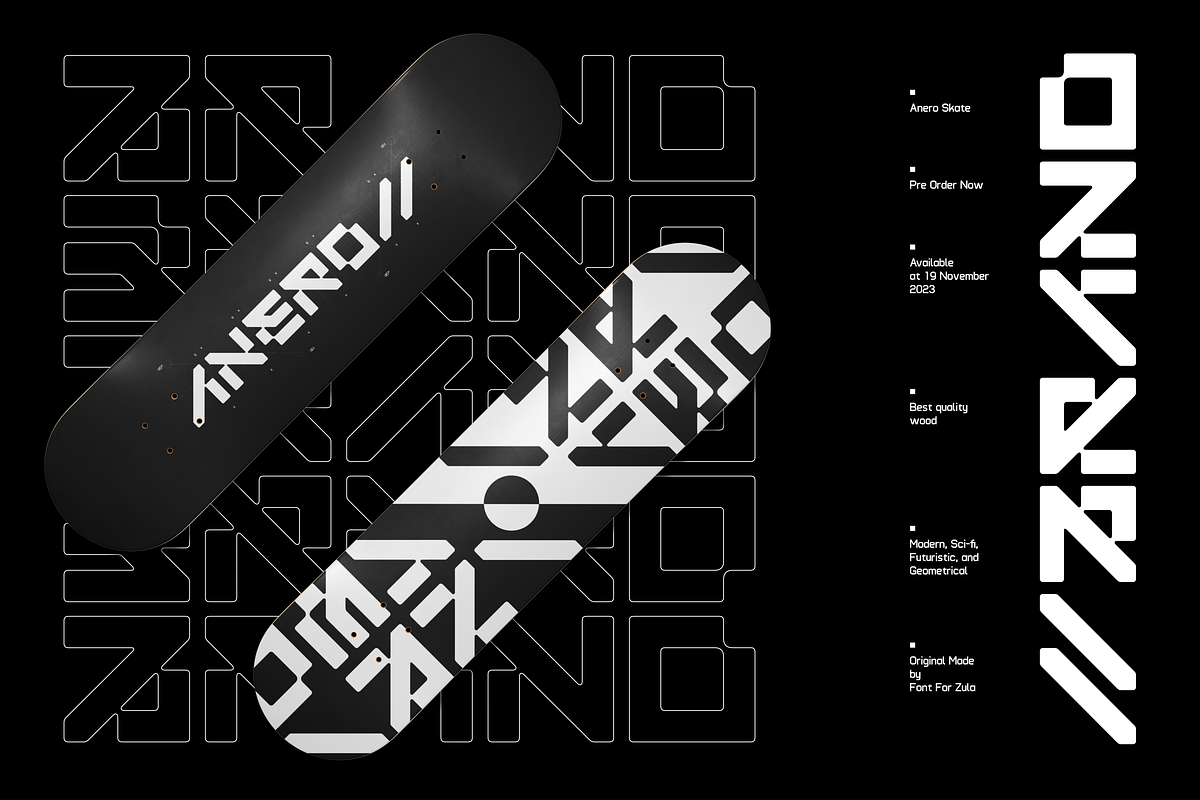 ANERO - FUTURISTIC DISPLAY FONT, a Symbol Font by Font For Zula™ (Photo 10 of 14)