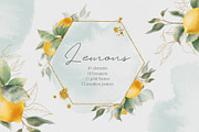Lemons watercolor clipart, a Decorative Illustration by Nebbia (Thumbnail 1 of 5)