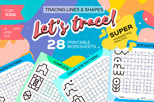 Tracing Lines & Shapes, Worksheets.