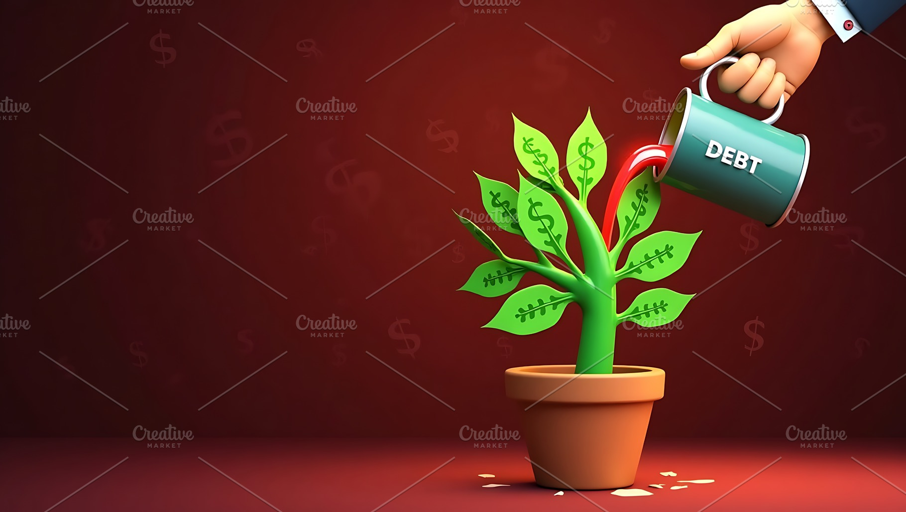 Growing debt concept financial risk, a Business Photo by Artonix
