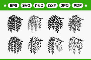Willow Branch Silhouette Pack, an Object Graphic by Artonix