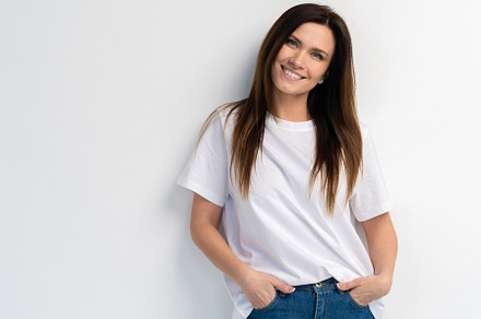 Cheerful female model joyful, a Person Photo by OPOLJA