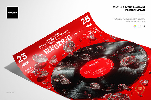 Vinyl Diamonds Poster Template preview 5