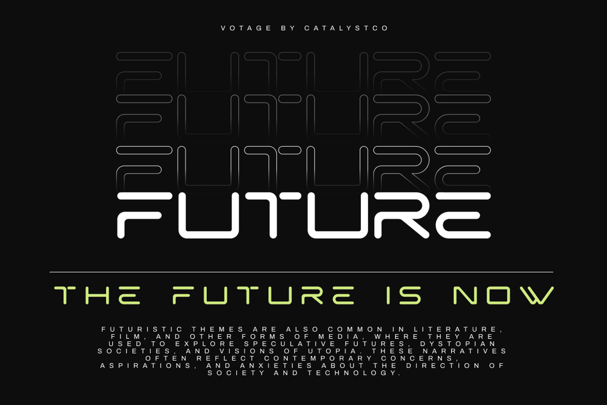 Votage Futuristic Font, a Script Font by Catalystco Studio (Photo 4 of 7)