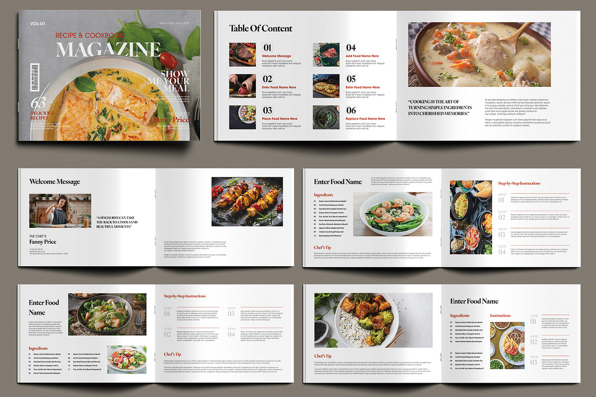 Modern Cookbook Magazine with Recipe, a Magazine Template by MightyDesign (Photo 1 of 9)