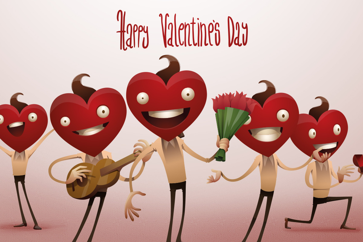 Happy Valentines day bundle, vector, an Illustration by IvanNikulin (Photo 1 of 2)