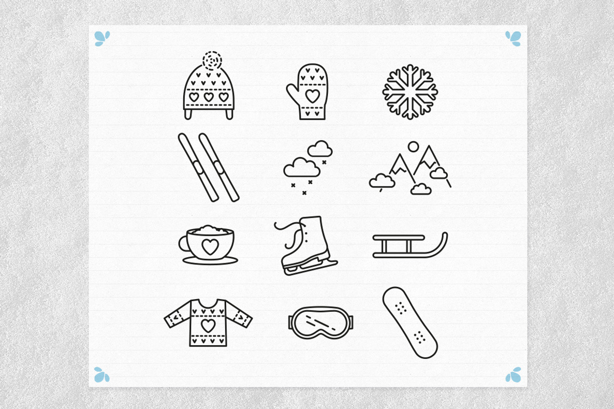 24 vector linear Winter Time icons, an Outline Icon by Inna Moreva (Photo 3 of 3)