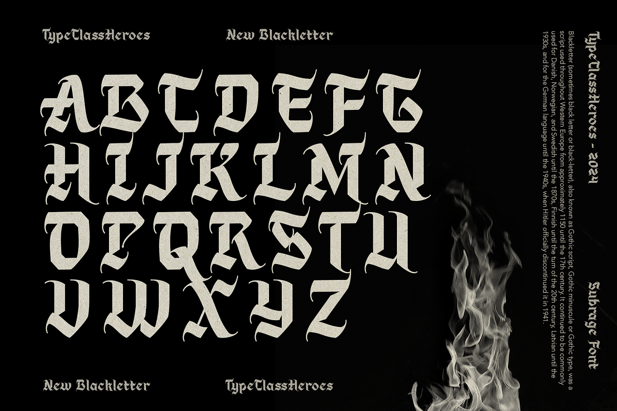 Subrage Blackletter, a Blackletter Font by TypeClassHeroes (Photo 2 of 15)