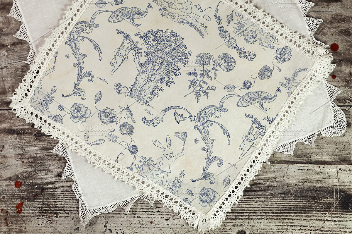 Toile de jouy - Bunnies on picnic, a Pattern Graphic by YvY (Photo 3 of 3)