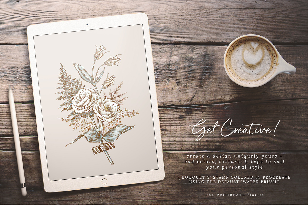 Floral Procreate Brushes and Stamps, a Brush Add-On by Sophia J Caldwell (Photo 3 of 18)