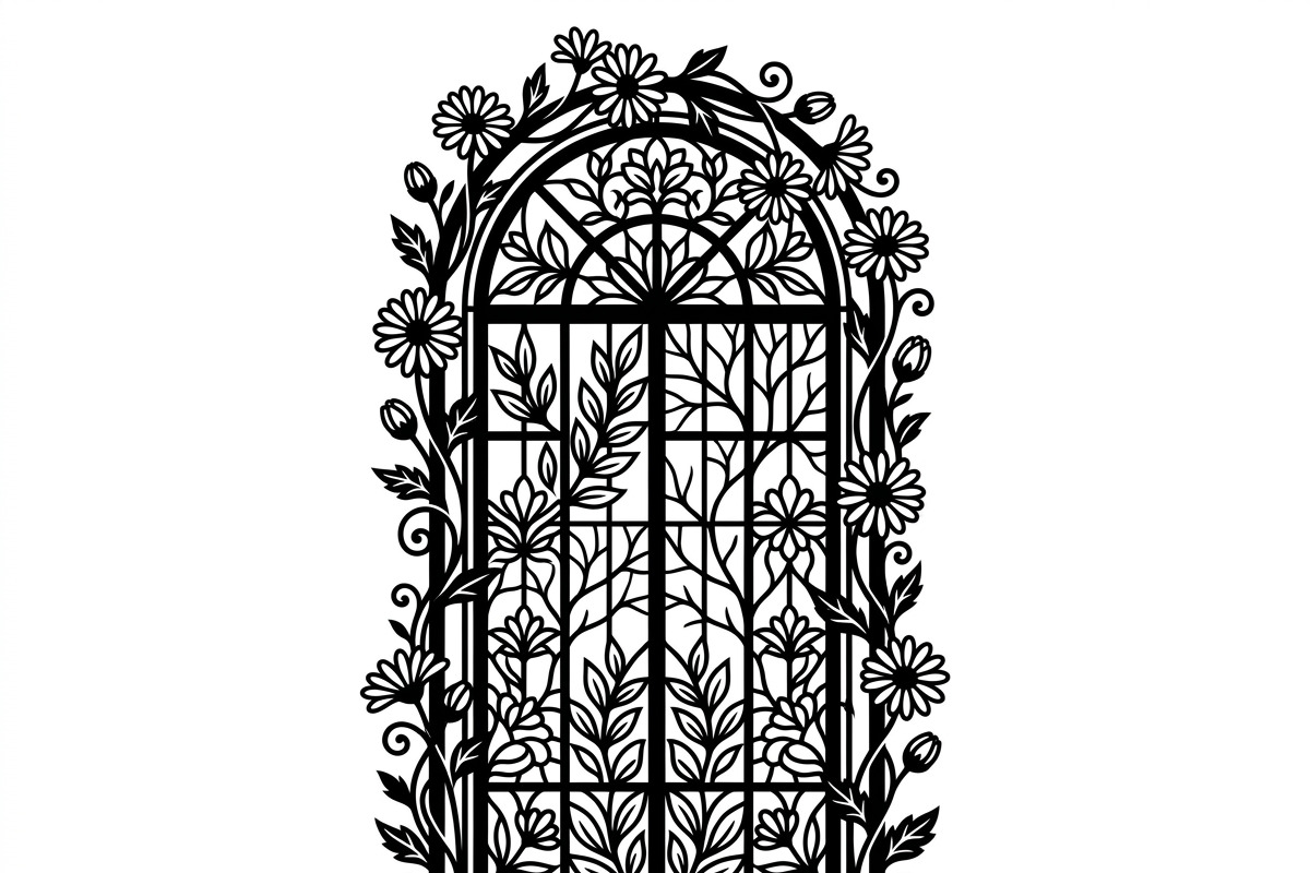 50 Floral French Window Ornament, a Decorative Illustration by Amazin_art (Photo 14 of 24)