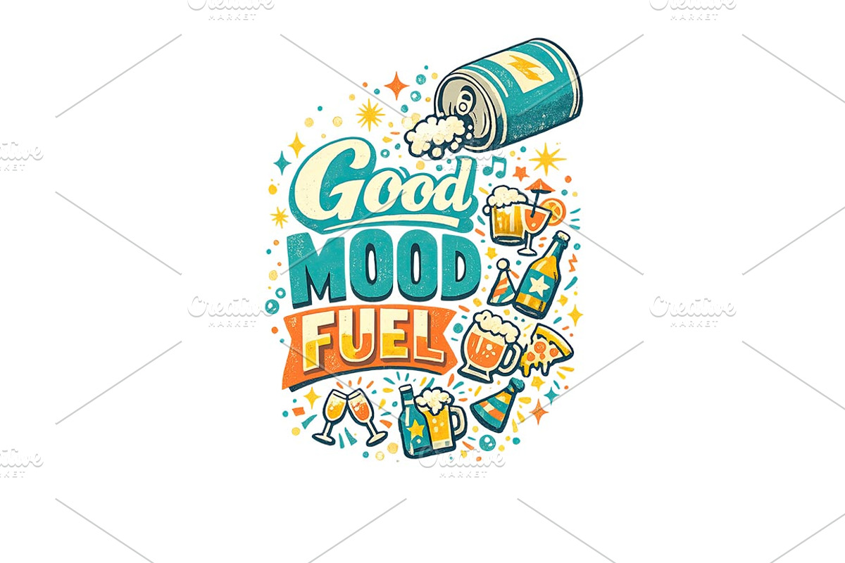 Good Mood Fuel Wall Art, Cocktail, a Background Graphic by LaseredNinja (Photo 3 of 3)
