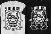 Japanese demon mask, an Illustration by Harry Kasyanov (Thumbnail 3 of 4)