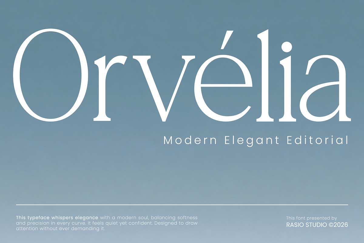 Orvelia Modern Editorial Font, a Serif Font by Rasio Studio (Photo 1 of 9)