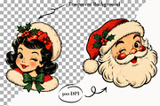 Retro Christmas Clipart Santa Claus, a Seasonal Illustration by SugarCloudStudioArt (Thumbnail 2 of 6)