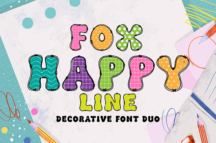 Fox Happy & Fox Happy Line Duo Font, a Symbol Font by Fox7 By Rattana